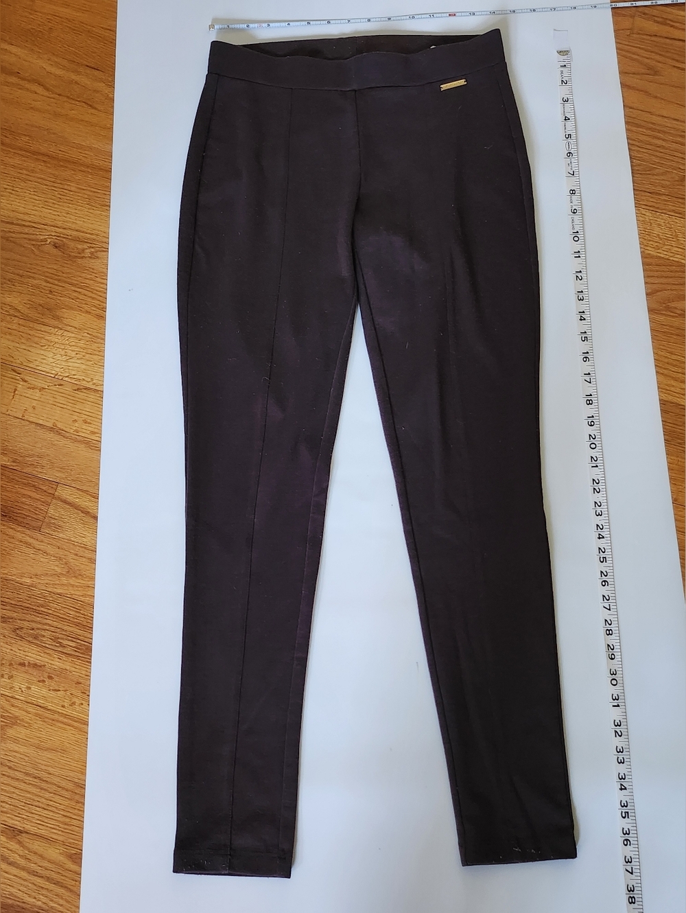 Lot Of 2 Michael Kors Gray and Brown Ponte Skinny Pants - Gold Accent - Picture 2 of 16